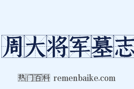 周大将军墓志是什么意思的图片